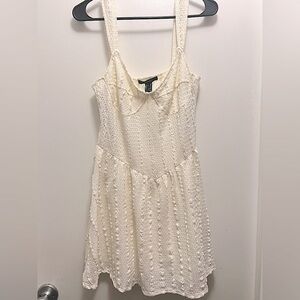 Forever 21 Drop Waist Cream Dress, Size M